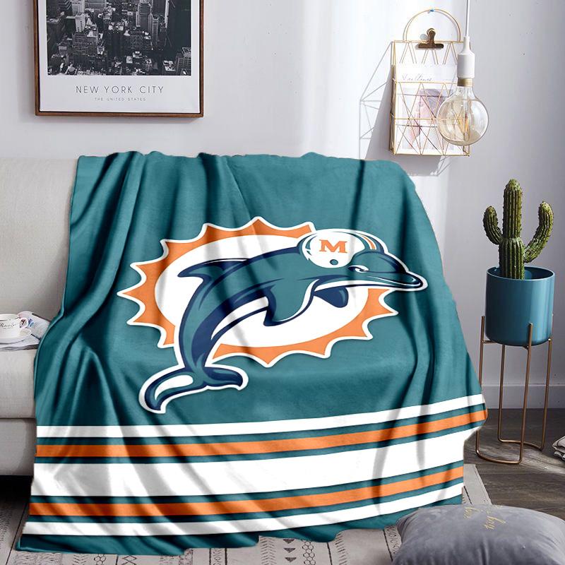 Dolphins Team Blanket Lightweight Flannel Bedding Blanket Perfect for Travel, Camping, Living Rooms, Offices, Sofas, Fan Christmas gift
