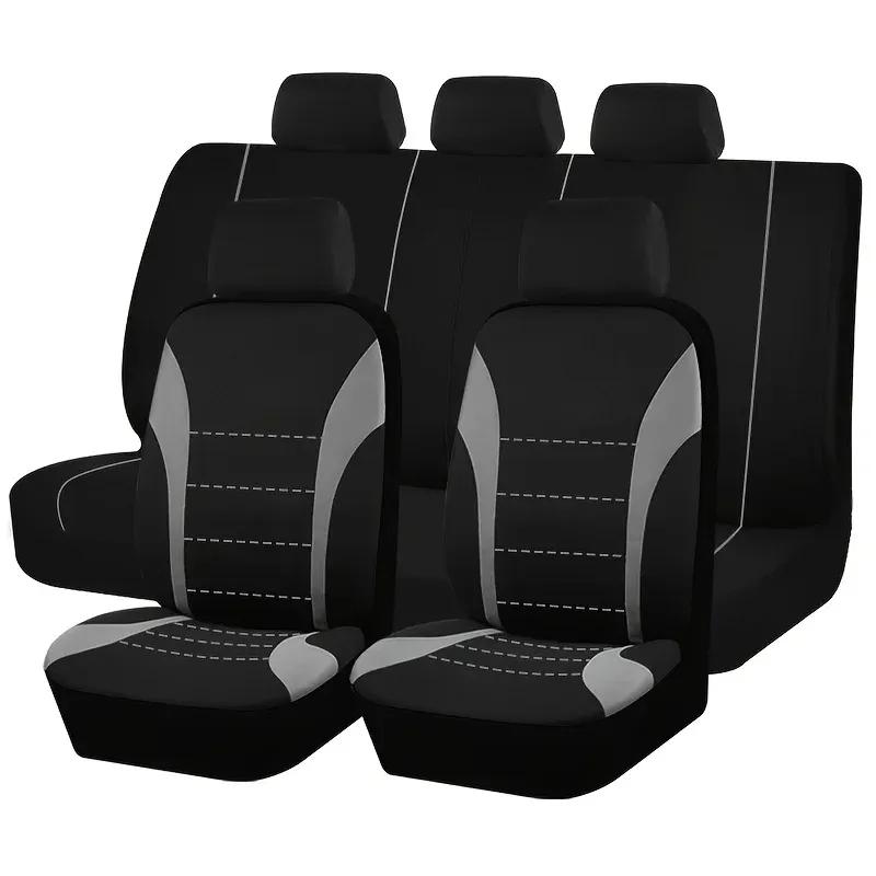 Seat Covers 9pcs Set Car Cushion Auto Accessories Seat Protect Five-Seat Universal Black Gray Blue Red