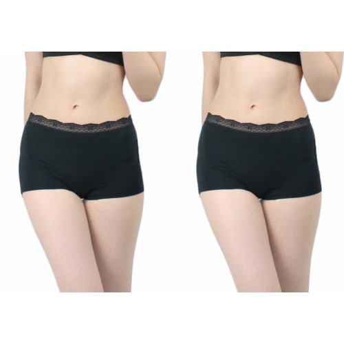 

Sakura Star Long Pad Compatible Nighttime Sanitary Panties [Value Pack of 2] Sanitary Panties from a Sanitary Innerwear Specialty Store (L, Black, 2 P