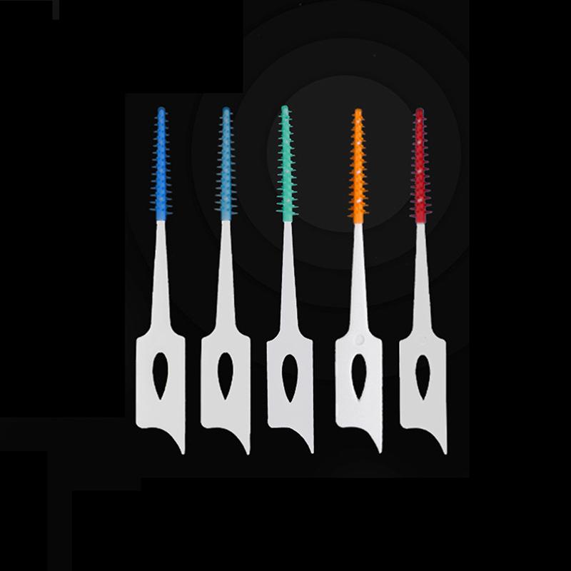 120 Teile/schachtel Mundpflege Werkzeuge Silikon Interdentalbürsten Super Weiche Zahnreinigungsbürste Zahnreiniger Zahnseide Zahnstocher