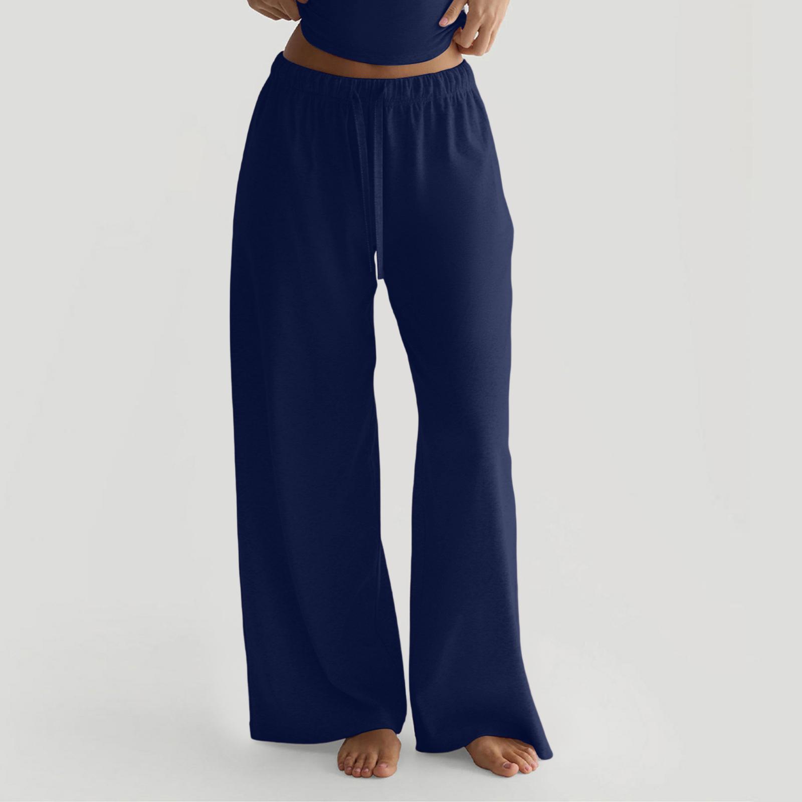 

Women s Solid Color Straight Leg Pants Casual Wide Leg Pants XL