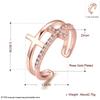 Rose Gold Cross Ring Adjustable Expandable Open Ring Women Faith Jewelry Double Cross Design Fashion Accessory