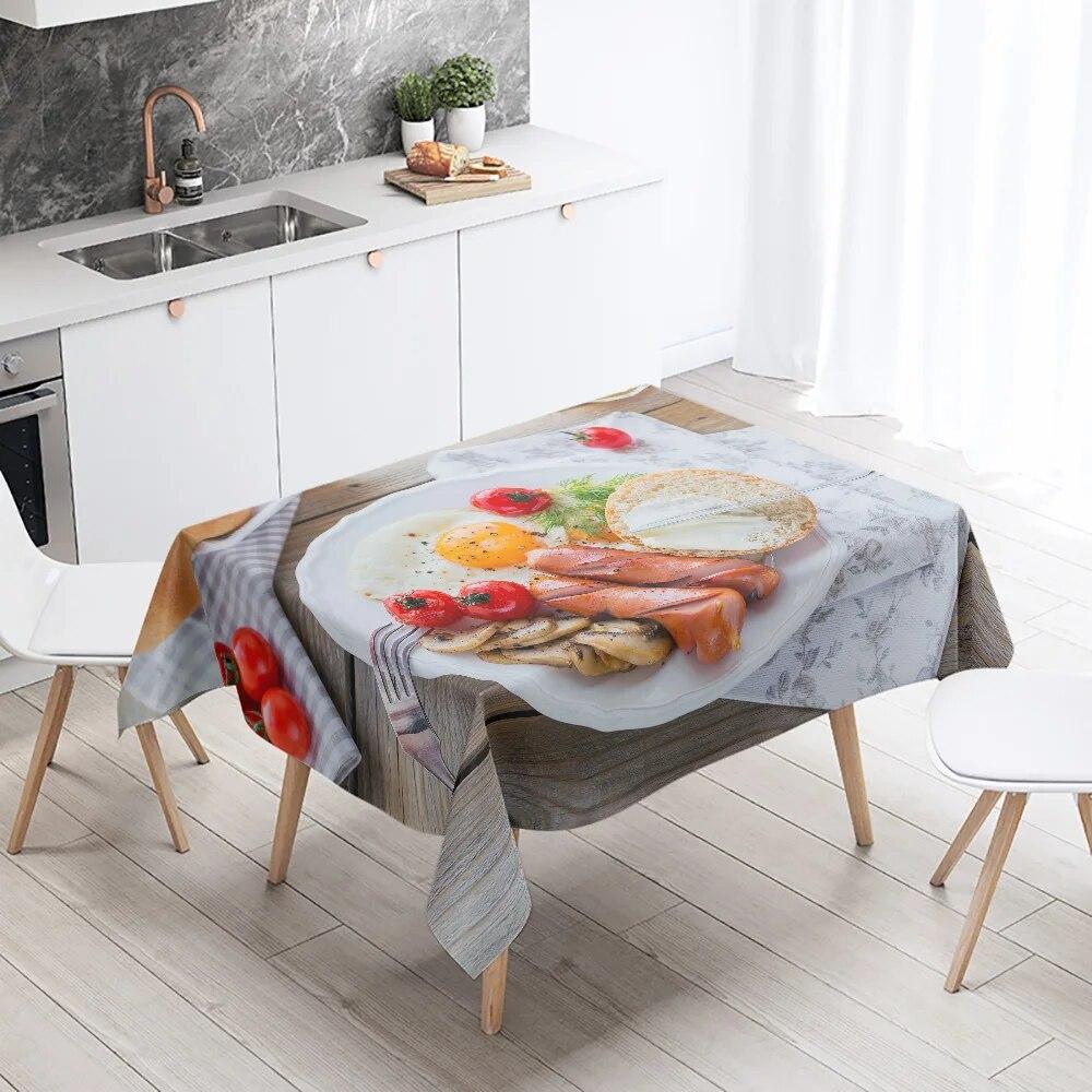 

Изысканная скатерть с принтом для кухни, ресторана, украшения стола и водонепроницаемая прямоугольная необрастающая ткань 40x70cm