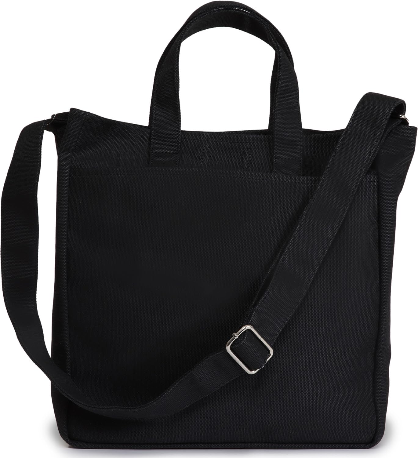 

Evoon Tote Solid Canvas Shoulder Multiple Large for Men and Women Bag, Bag, Cotton, Pockets, Capacity, чёрный