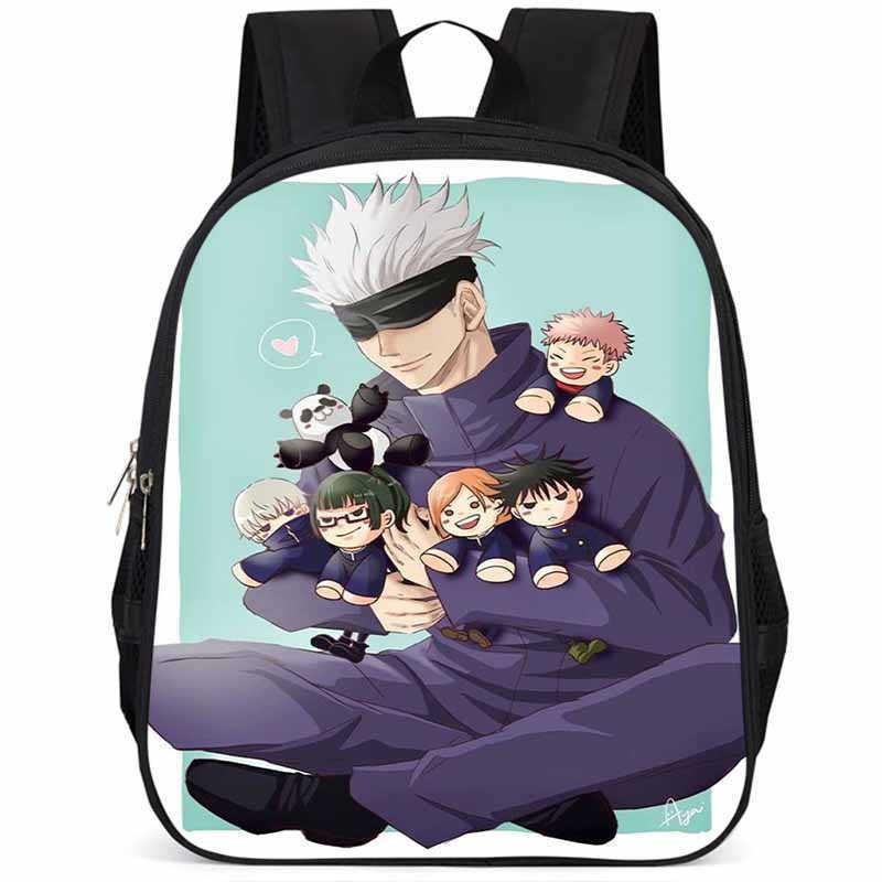 Durable Large Capacity 15 Inch Jujutsu Kaisen Backpack For Kids Lightweight Oxford Cloth School Bag