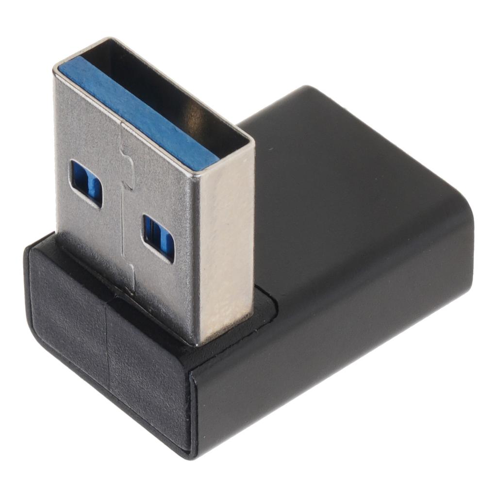 2Pcs Aluminum Alloy USB 3.0 Male to Female Elbow Adapter Extender Fast Speed Data 5Gbps Supported Extension Converter