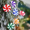 10pcs Christmas Candy Cane Pendant Dazzling Red White Candy Stick Ornaments Hanging Ornaments for DIY Xmas Party Home Decoration