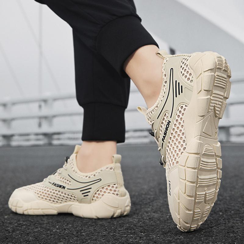 Sandales plates décontractées en maille pour hommes d'été Respirantes à séchage rapide Chaussures sandales de wading pour hommes Outdoor Randonnée Course Baskets Sandalias