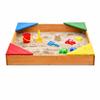Children's Sandbox - GINGER HOME - 4 Colorful Seats - Durable Fir Wood - Non-woven Bottom