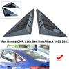 For Honda Civic Hatchback Car Rear Window Quarter Louver Shutter Cover Side Vent Trim Sticker ABS Exterior Accessories