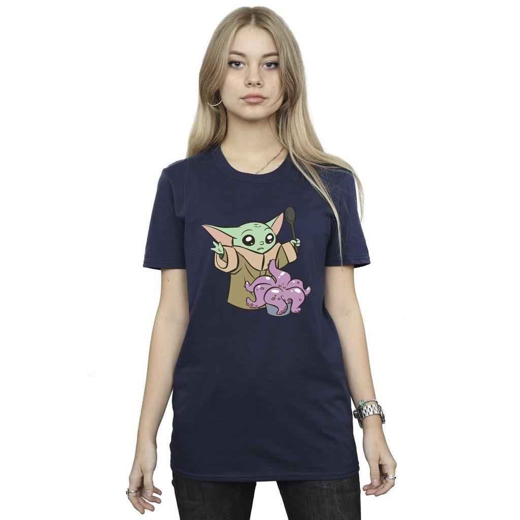 Star Wars Womens/Ladies The Mandalorian Spooky Cooking Cotton Boyfriend T-Shirt
