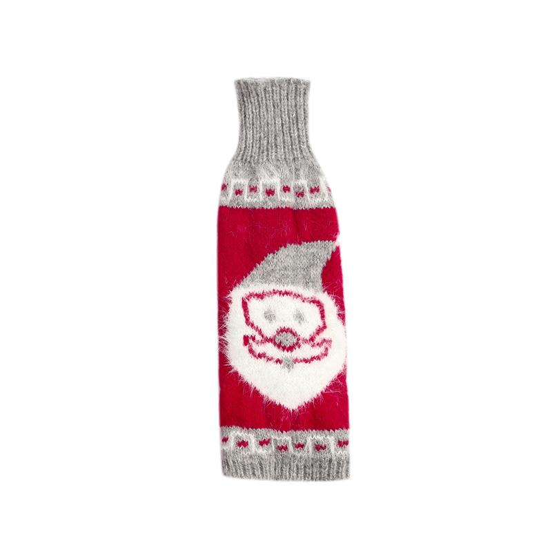 

Рождественские украшения Набор бутылок вина Санта-Клауса Снеговик Вязаный подарочный пакет Рождественские украшения для домашнего стола серый