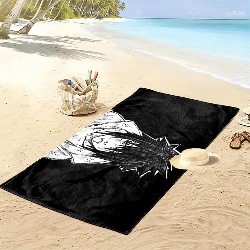 Serviette de plage impression d'art Épée Sasuke, Grande Serviette Douce à Séchage Rapide pour Plage Camping Natation
