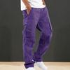 Herren Cargohose mit mehreren Taschen, Kordelzug, elastischer Bund, verstellbares Bein, Übergröße, locker, einfarbig