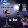 CYKE Mobile Phone Gimbal Stabilizer Selfie Stick with Anti-Shake & Retractable Tripod for Live Broadcasts