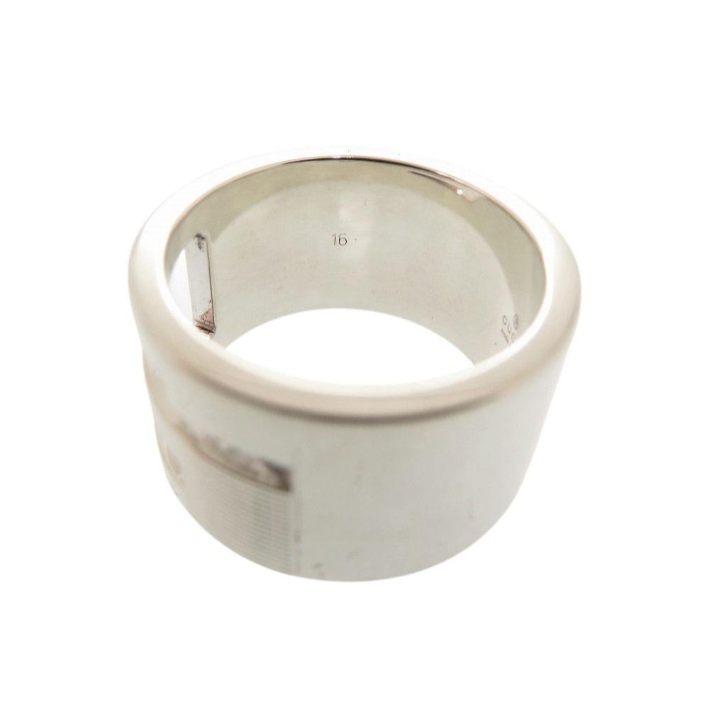 Used AUTHENTIC GUCCI Branded Cutout G WideRing Silver Silver925