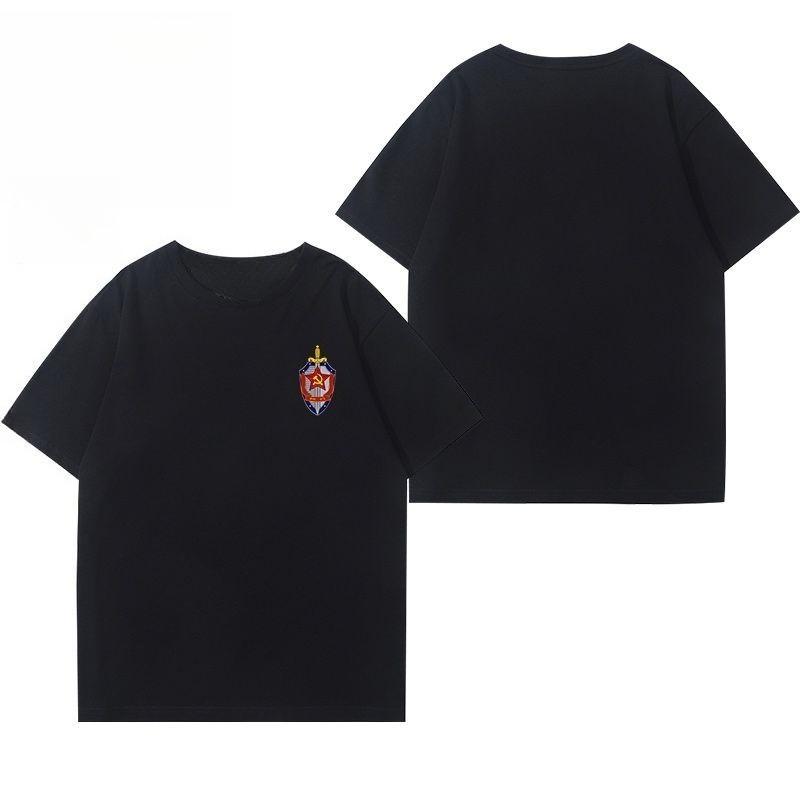 

Trend Soviet KGB Theme Short Sleeve Mens Agent Military Wind Gear Summer Outdoor Cotton TShirt Top Men Clothing 4XL