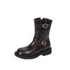Thick Soled Boots for Women 2026 New Autumn British Style Single Boots Retro Flat Versatile Short Boots