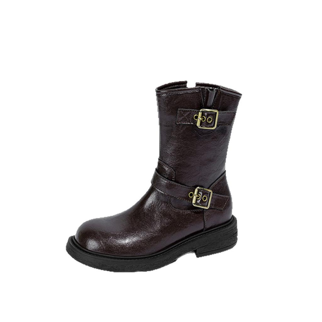 Thick Soled Boots for Women 2026 New Autumn British Style Single Boots Retro Flat Versatile Short Boots