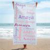 Custom Name Beach Towels For Kids/Youth/Adult Monogram Pool Towel Vacation Gift Picnic Towel Pool Party Gift Absorbent Quick-Dry