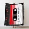Retro Cassette Tape Print Throw Blanket Soft Flannel Sofa Decor For Cozy Living Room Perfect Home Textile Accessory