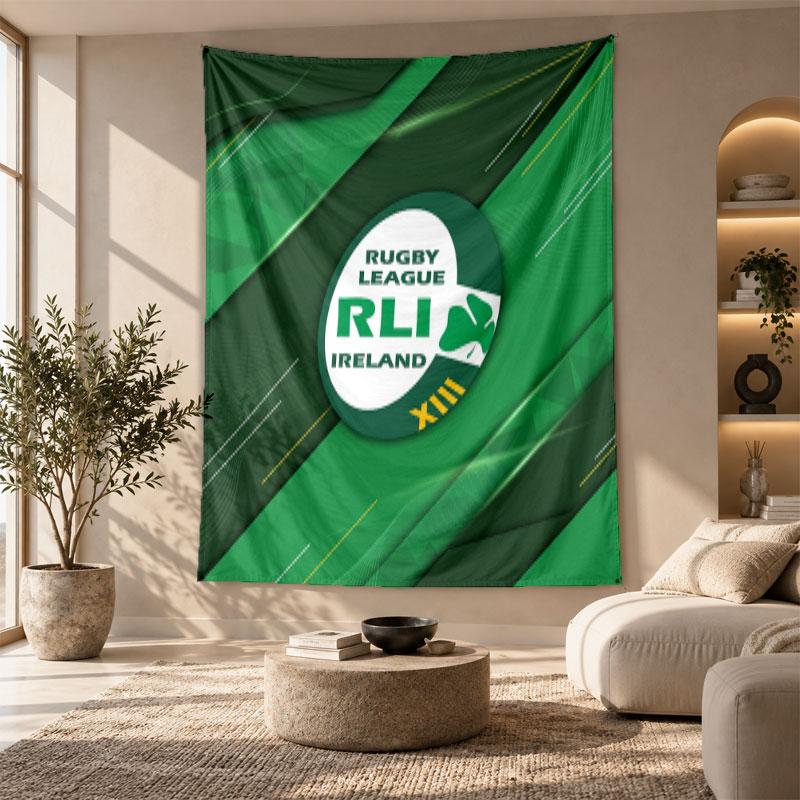 Decorative Tapestry,Ireland Rugby Printed Wall Art, Lightweight Wall Hanging For Bedroom Background