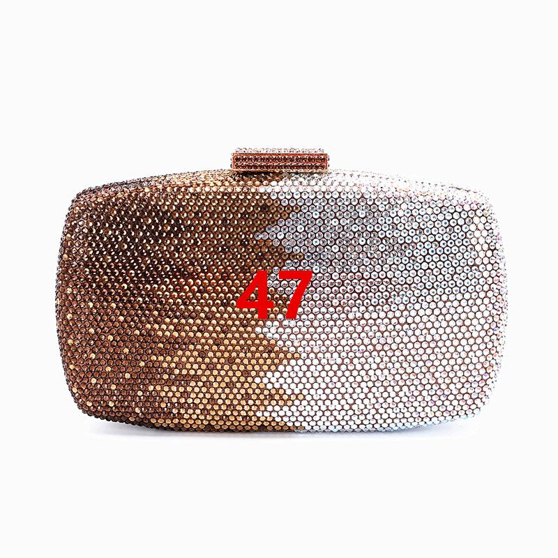 Dazzling Diamond Women Evening Bag Wedding Prom Clutch Crystal Bridal Handbags 7 Colors Green/Red Long Chain Female Party Purse