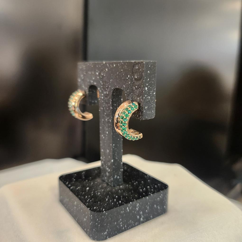 ARTRIA Boucles d'oreilles Tourmaline E Cubique Émeraude asymétriques EGSERKK0003EMF