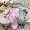 Unisex Kinder Baumwoll-Sweatshirt-Set Lässiges Sportliches Outfit Jungen Mädchen 3-8 Jahre