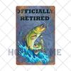 Fish Vintage Posters Sign Metal Plates Fisherman Fishing Solves Rules Classic Salmon Plaques Home Decoration Accessories 20X30CM