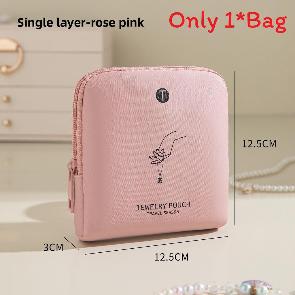 Premium Leather Jewelry Pouch With Dividers For Travel And Makeup Accessories