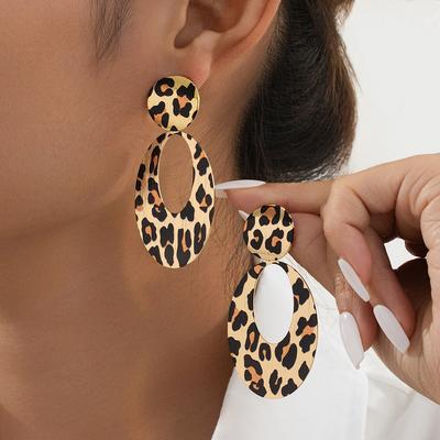 Pendientes de mujer con estampado hueco de leopardo moteado