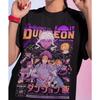 Dungeon Meshi Shirt Vintage Washed Unisex Oversized Anime Streetwear Soft Cotton Short Sleeve Tee Gift Clothing Tops Hot Sale