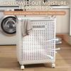 Large Capacity Wheeled Folding Laundry Basket Folding Dirty Clothes Basket  for Home Use