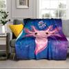 Fantasy Axolotl Moon Night Sky Blanket Flannel Blanket for bed, sofa, Camping, Hiking, Picnic Essentials, gift for family Fan gifts
