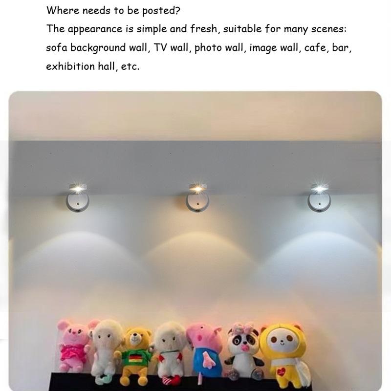 LED Light Light Night Light Wireless Wall Lamp USB for Kitchen Bedroom Mural Home Background Wall Mural Indoor Lighting