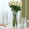 Klar blomster vase til borddekorationer Knusesikker Høj Cylinder Plastik Vase til Bryllupsbegivenhed Hjemmekontor Borddekoration