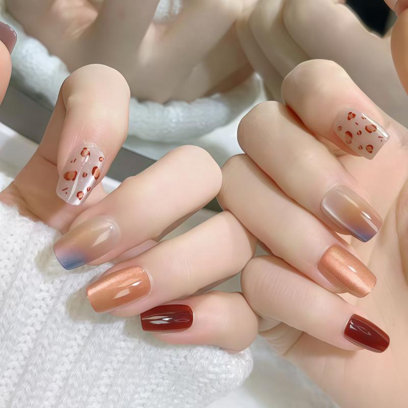 Sweet Brown Leopard Print High-End Brightening Nail Art Stickers