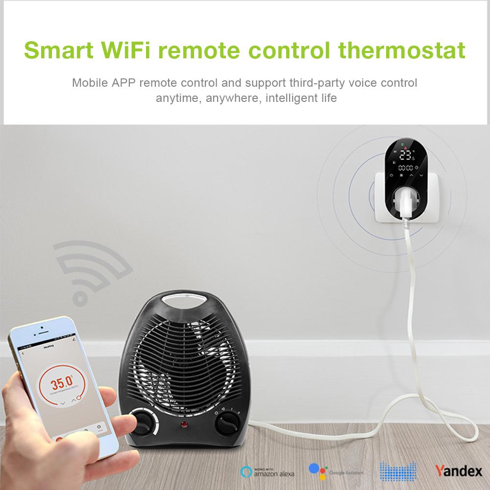 Tuya WIFI Thermostat Socket Digital Display Smart Thermostat Touch Screen Home EU Temperature Regulation For Google Home Alexa