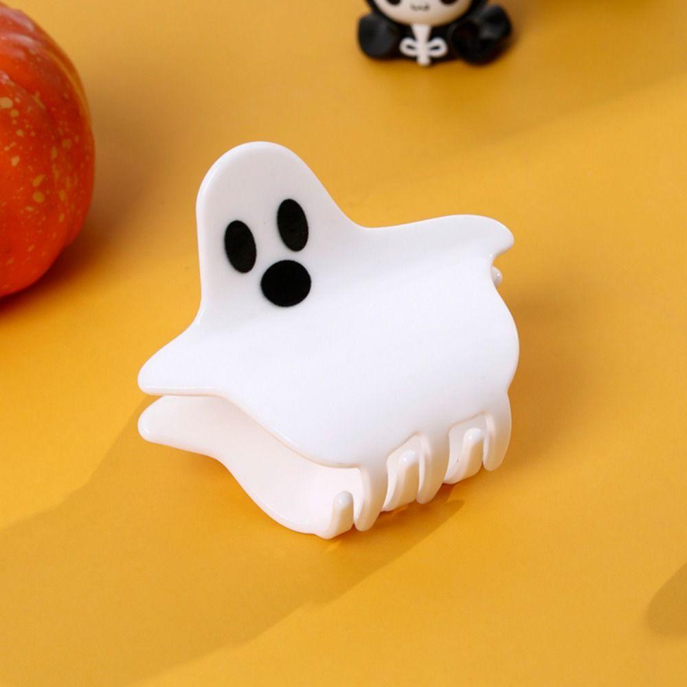 Acrylic Ghost Claw Clip Halloween Pumpkin Crab Clip Funny Pumpkin Hair Claw  Female/Girls