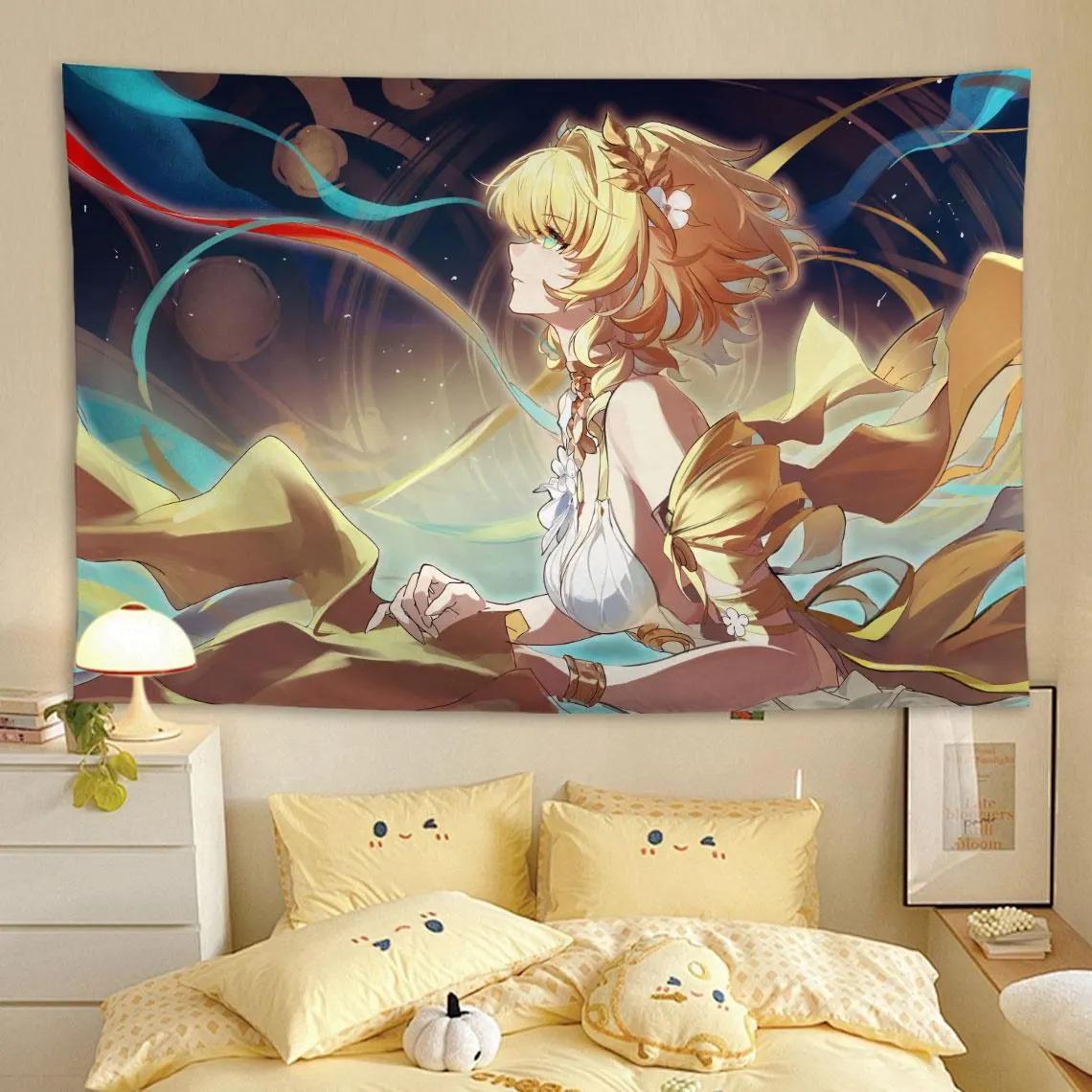 

Hanging Honkai Star Rail Aglaea Tapestry Wall Anime Tapestry Wall Art Home Decorations Living Room Decor Bedroom Dorm Gift 74x94cm(29x37in)