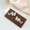 Silver Needle Design Butterfly Rhinestone Stud Earrings for Women - Simple & Versatile