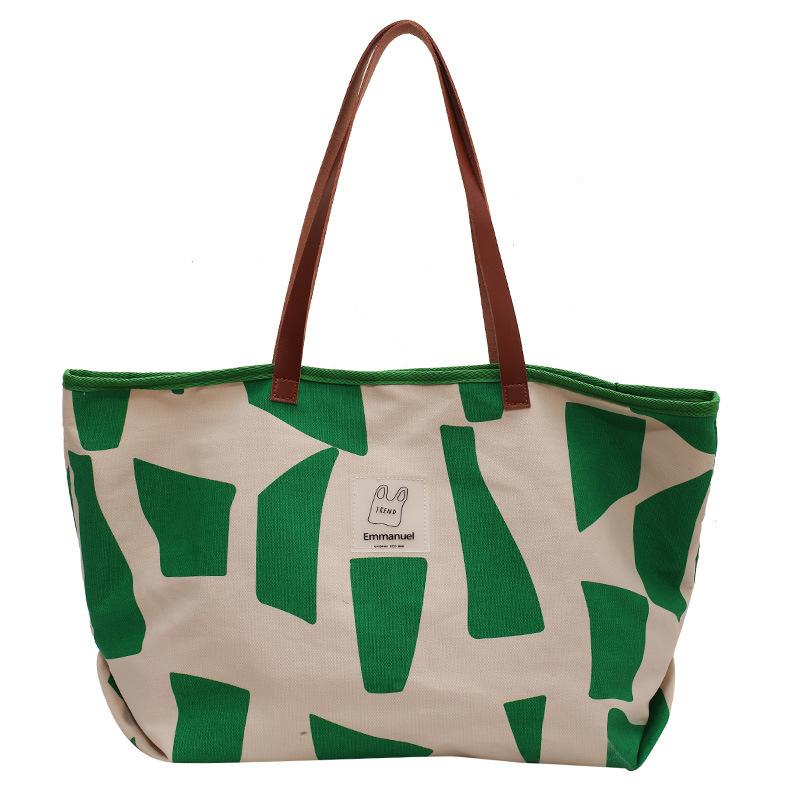 Fall New Plaid Canvas Shoulder Bag Women, Japanese Style Casual Tote Bag, Large Capacity Cotton Shopping Bag, Fashionable and Versatile