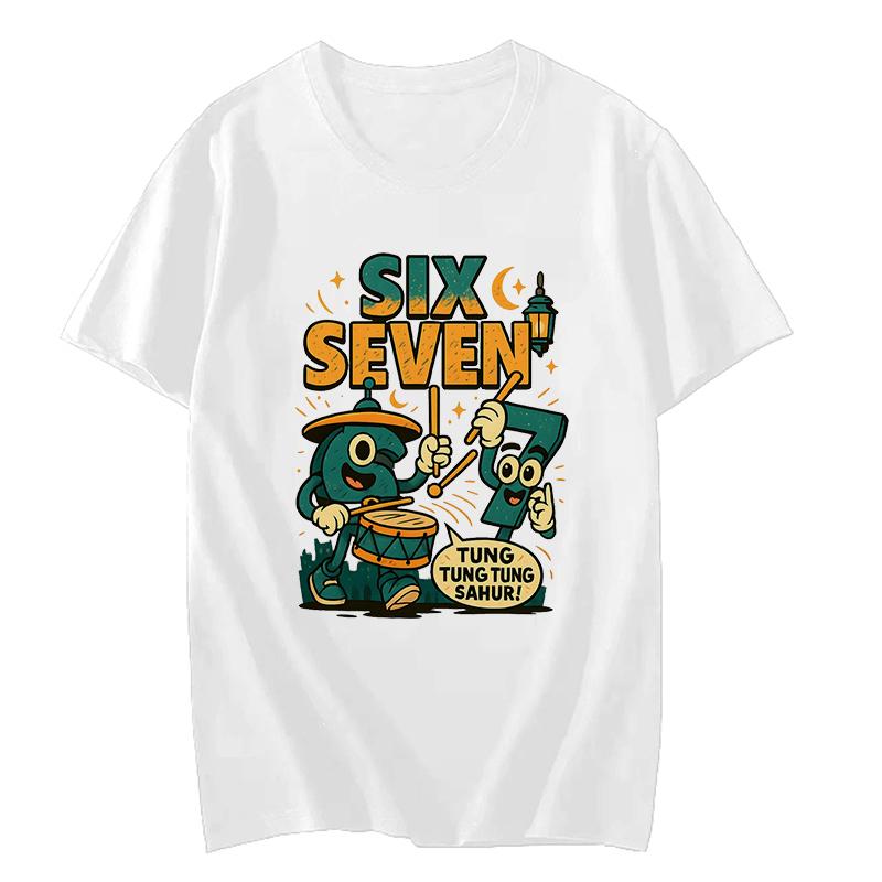 Funny Six Seven 67 Brainrot Print Fashion T Shirt Unisex Women Fashion Gaming Meme TShirt Y2k Casual Short Sleeve Tee Tops Clothes