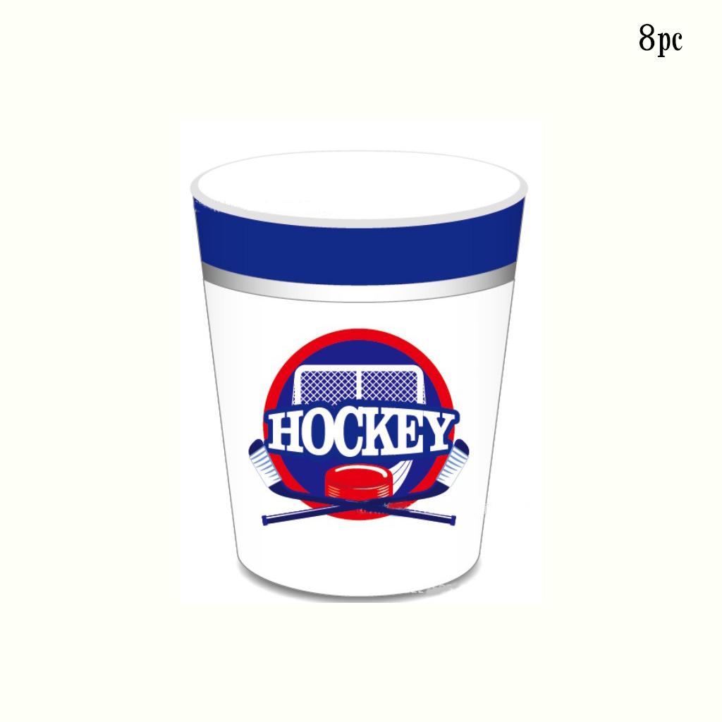 Let's Play Hockey Theme Disposable Tableware Set Hockey Ball Paper Plates Napkins Cups Happy Boys Hockey Birthday Party Decors