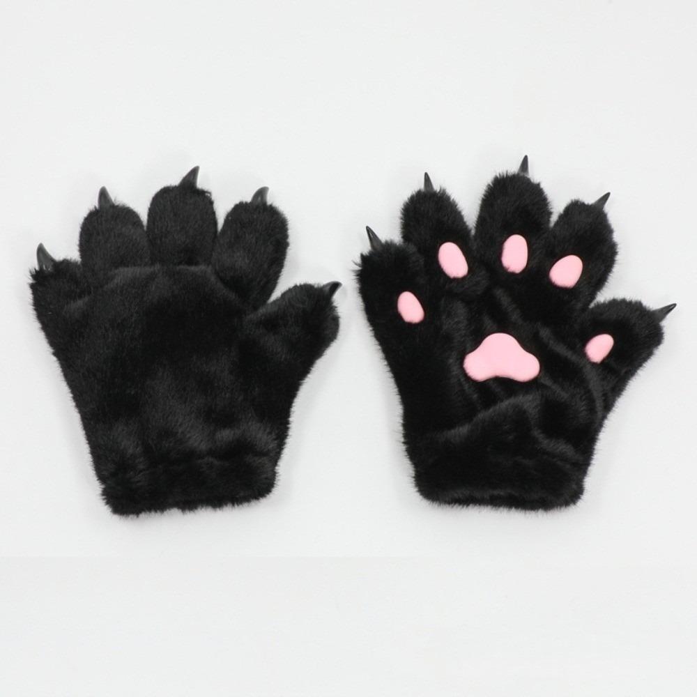 Furry Plush Cat Paw Gloves Wolf Puppy Animal Claw Mittens Cute Cosplay Costume Gloves  Party