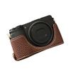 Vintage PU Leather Camera Bag Half Body Protective Cover with Strap for GR IIIx GR III GRIII GR3 Enhanced Grip Soft Lining 1Celsius4 Inch Thread Hole