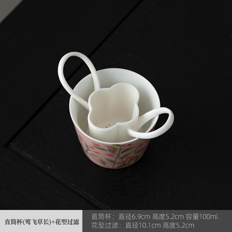 Flower Tea Infuser Hand Painted Ceramic Tea Strainer for Women Tea Lovers