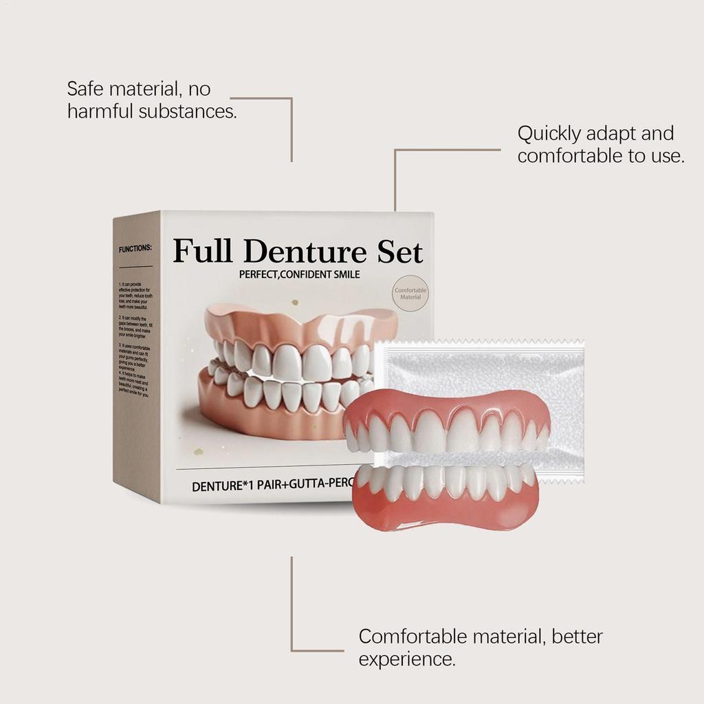 Silicone Denture Relines Kit Professional Denture Set Silicone Denture Set Portable Relines Prothese For Adults Women Men
