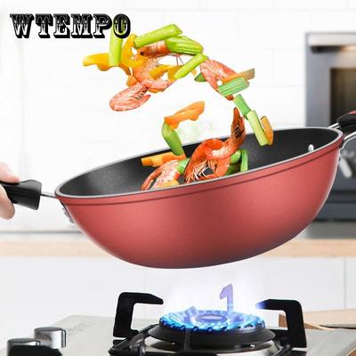 Bratpfanne Wok Haushalts-Wok-Pfanne mit Pfannkuchen Antihaft-Pfanne Kochgeschirr Familienessen Keine Lampblack-Bratpfanne